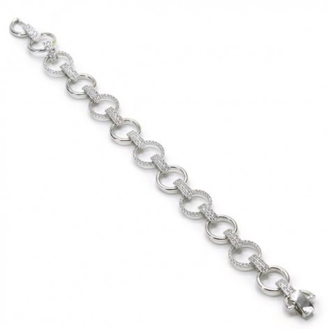 Pulsera Plata Círculos Circonitas 18068-P