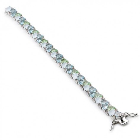 Pulsera Plata Cuarzo Adamantino Verde 17578-B-P