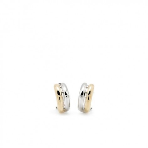 Pendientes Plata Bicolor Omega 12624-G-A