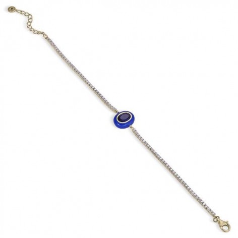 Pulsera Ojo Turco Esmalte Azul y Circonitas 18886-P