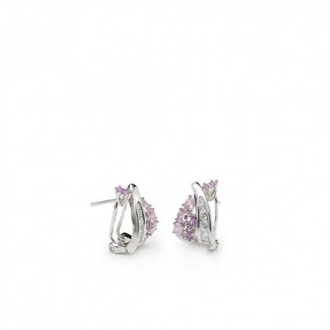 Pendientes Plata Cuarzo Violeta y Rosa 18441-A