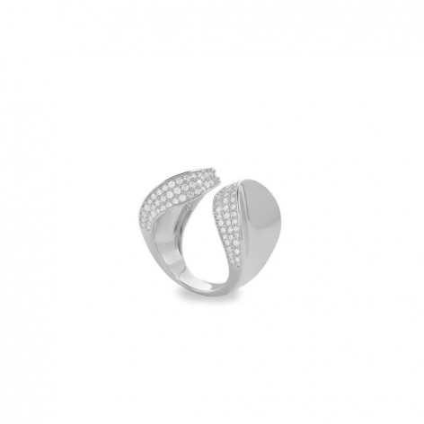 Anillo Plata Abierta Circonitas Laterales 18495-R