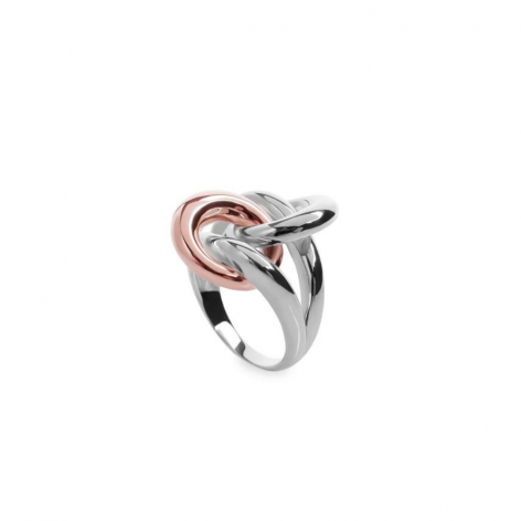 Anillo Plata Bicolor Rosé Aros Entrelazados 18189-R