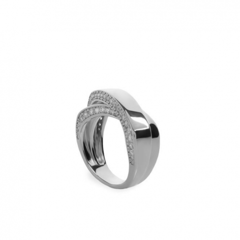 Anillo Plata Doble Circonitas de Perfil 18492-R